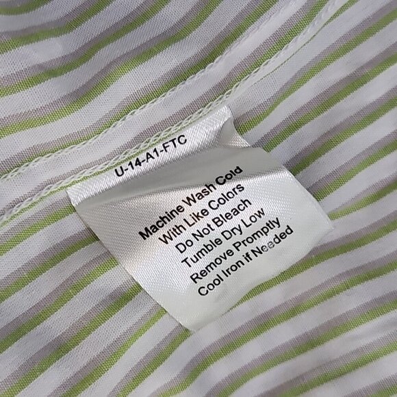 Linea Uomo Shirt Men's 3X Green Stripe Modern Fit Long Sleeve Button Up EUC LN - Picture 12 of 14